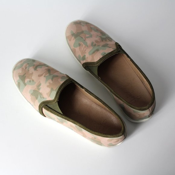 Joie Huxley camouflage slip on sneakers nubuck leather flat shoes 37 EU / 7 US - Picture 6 of 10